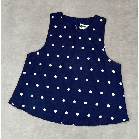 Beach Riot Dollie Polka Dot Cotton Linen Sleeveless Top Size Small NWT $98 - Picture 4 of 6